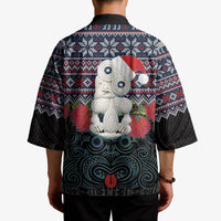 New Zealand Hei Tiki Christmas In July Kimono Pohutukawa Santa Xmas Polynesian Pattern