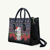 New Zealand Hei Tiki Christmas In July Leather Bag Pohutukawa Santa Xmas Polynesian Pattern