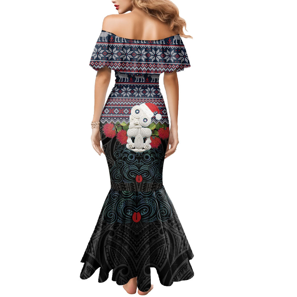 New Zealand Hei Tiki Christmas In July Mermaid Dress Pohutukawa Santa Xmas Polynesian Pattern