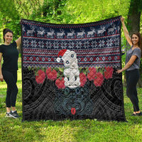 New Zealand Hei Tiki Christmas In July Quilt Pohutukawa Santa Xmas Polynesian Pattern