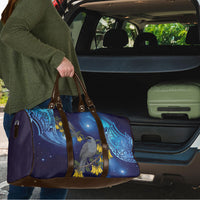 New Zealand Kokako Bird Travel Bag Kowhai Galaxy Style Polynesian Pattern