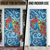 Personalised New Zealand Father's Day Door Cover Best Dad Trophy Red Rose Maori Pattern LT22 - Polynesian Pride