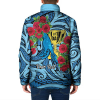 Personalised New Zealand Father's Day Padded Jacket Best Dad Trophy Red Rose Maori Pattern LT22 - Polynesian Pride
