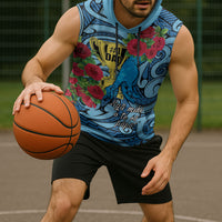 Personalised New Zealand Father's Day Sleeveless Hoodie Best Dad Trophy Red Rose Maori Pattern LT22 - Polynesian Pride