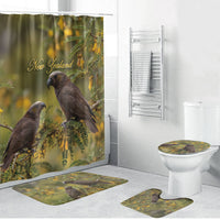 New Zealand Kaka Bird Bathroom Set Kowhai Flower Landscape Style