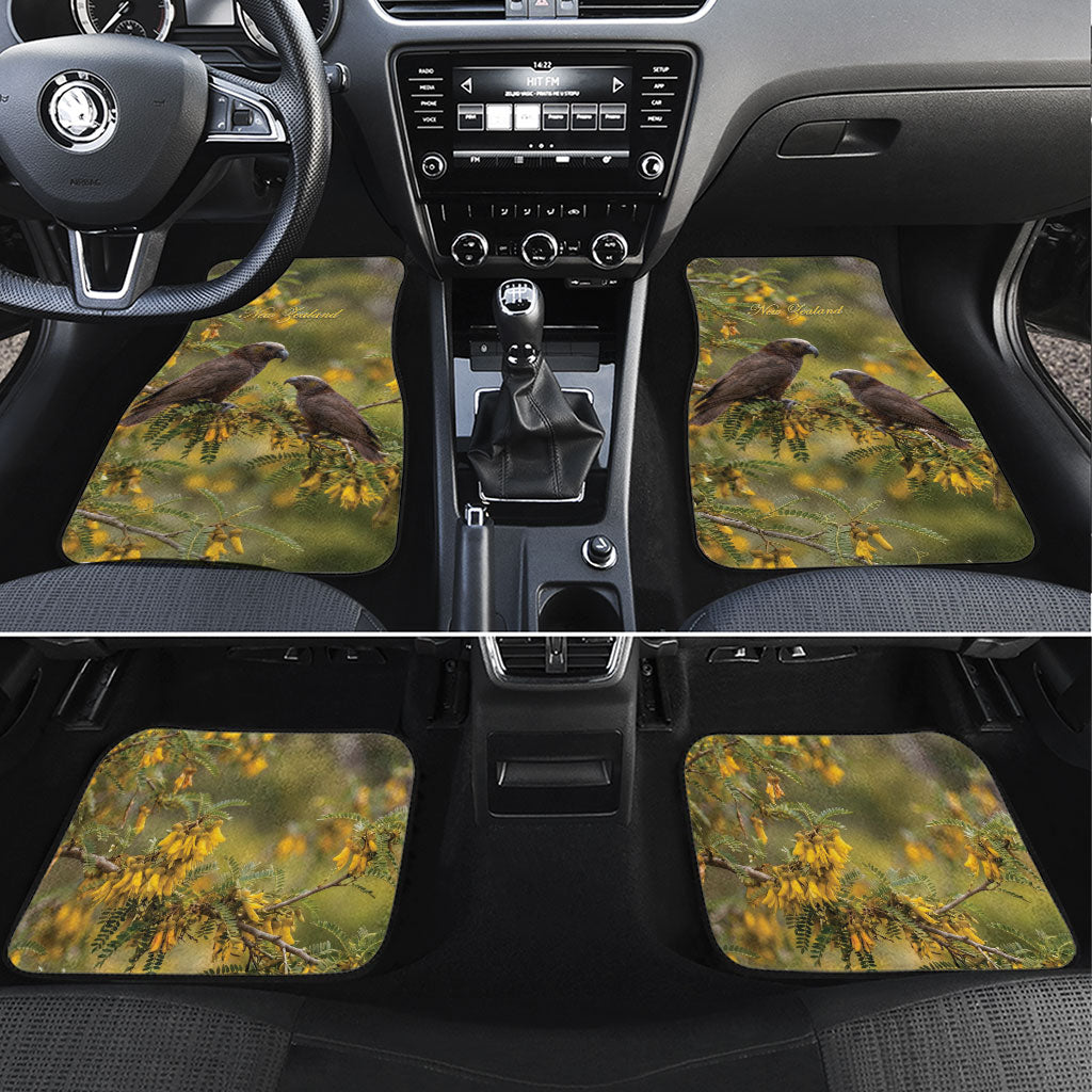 New Zealand Kaka Bird Car Mats Kowhai Flower Landscape Style
