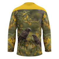 New Zealand Kaka Bird Hockey Jersey Kowhai Flower Landscape Style