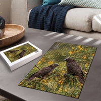 New Zealand Kaka Bird Puzzle Kowhai Flower Landscape Style