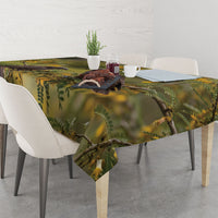New Zealand Kaka Bird Tablecloth Kowhai Flower Landscape Style
