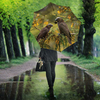 New Zealand Kaka Bird Umbrella Kowhai Flower Landscape Style