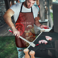 New Zealand Kaka Bird Personalised Apron Pohutukawa Matariki Maori Pattern