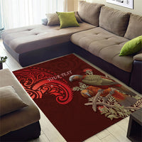New Zealand Kaka Bird Personalised Area Rug Pohutukawa Matariki Maori Pattern