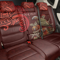 New Zealand Kaka Bird Personalised Back Car Seat Cover Pohutukawa Matariki Maori Pattern