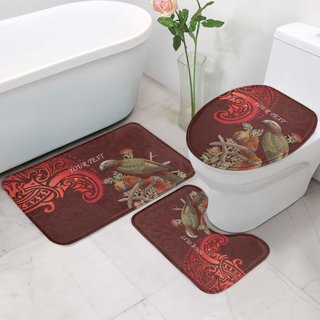 New Zealand Kaka Bird Personalised Bathroom Set Pohutukawa Matariki Maori Pattern