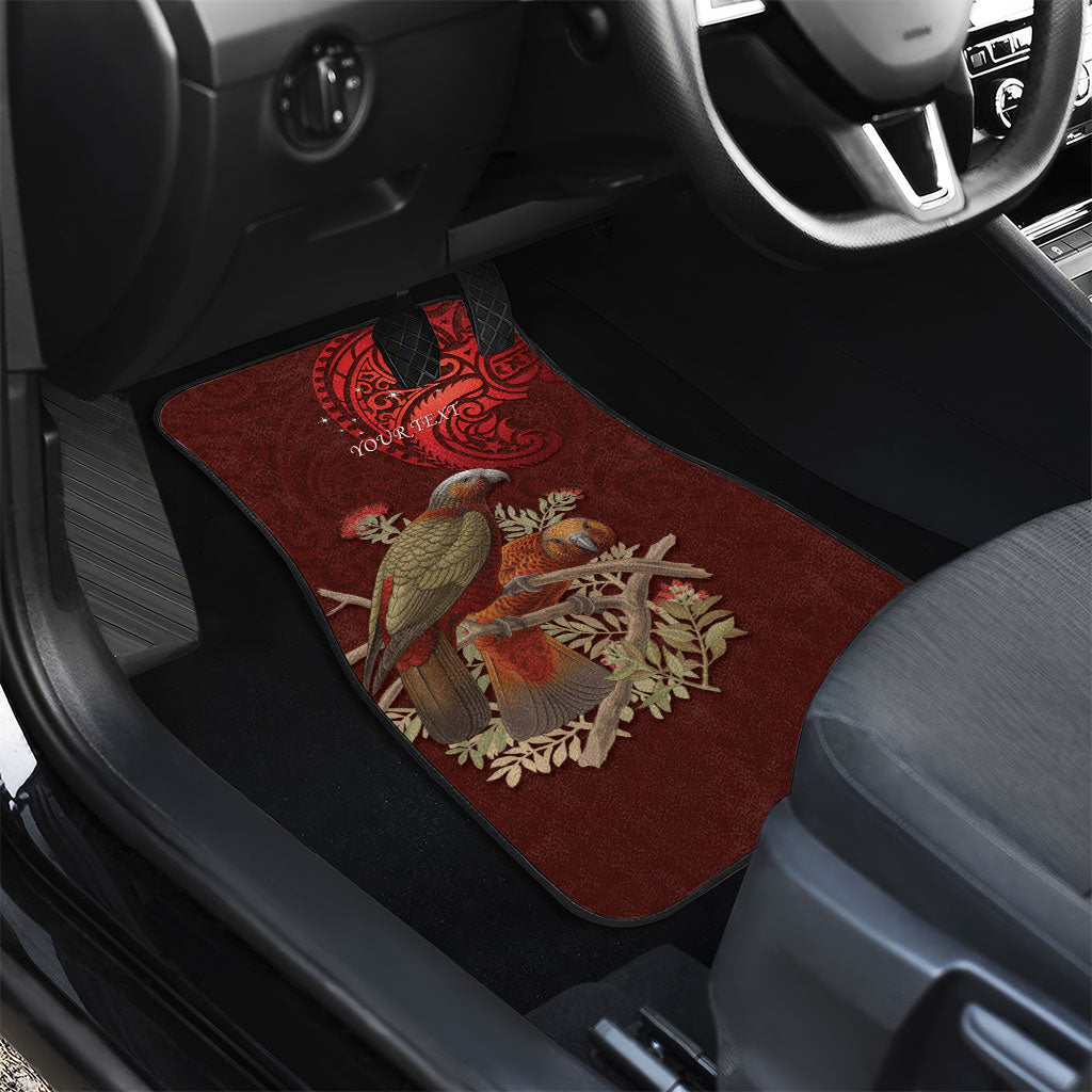 New Zealand Kaka Bird Personalised Car Mats Pohutukawa Matariki Maori Pattern