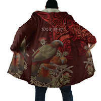 New Zealand Kaka Bird Personalised Cloak Pohutukawa Matariki Maori Pattern