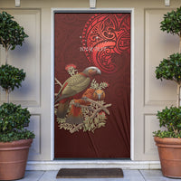 New Zealand Kaka Bird Personalised Door Cover Pohutukawa Matariki Maori Pattern