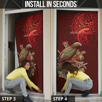 New Zealand Kaka Bird Personalised Door Cover Pohutukawa Matariki Maori Pattern
