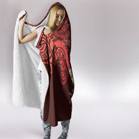 New Zealand Kaka Bird Personalised Hooded Blanket Pohutukawa Matariki Maori Pattern