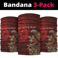 New Zealand Kaka Bird Personalised Neck Gaiter Pohutukawa Matariki Maori Pattern