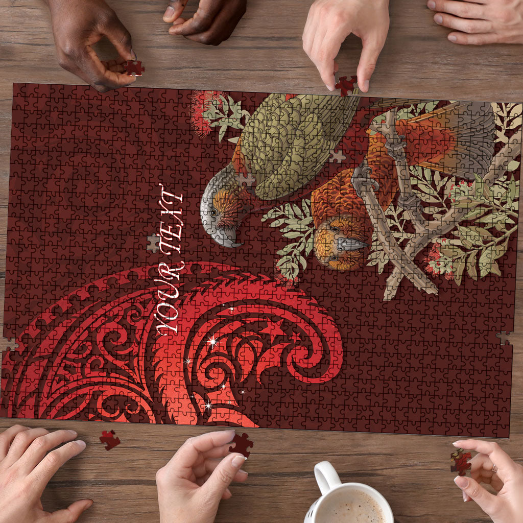 New Zealand Kaka Bird Personalised Puzzle Pohutukawa Matariki Maori Pattern