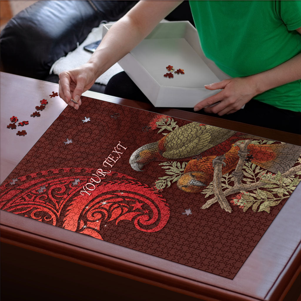 New Zealand Kaka Bird Personalised Puzzle Pohutukawa Matariki Maori Pattern