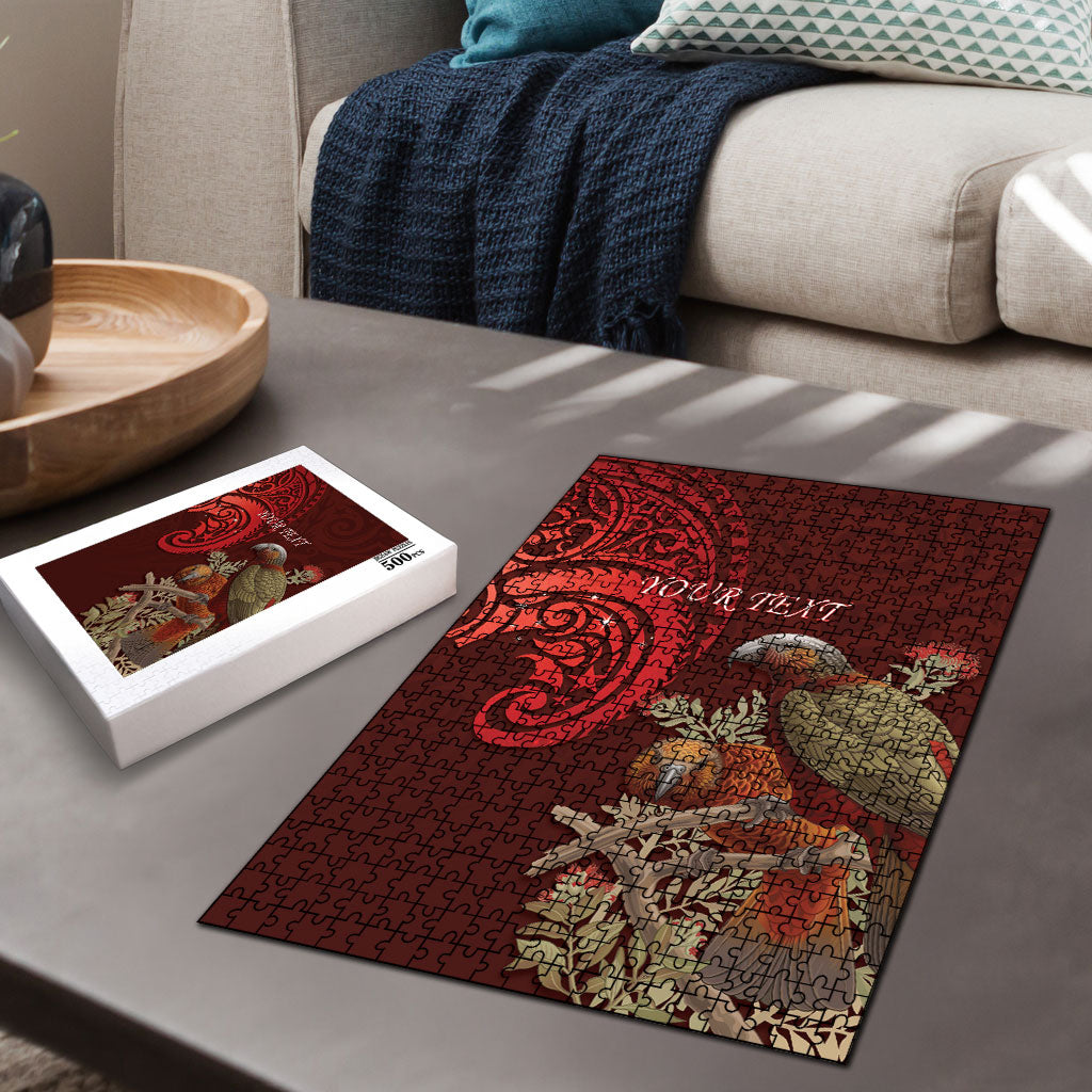 New Zealand Kaka Bird Personalised Puzzle Pohutukawa Matariki Maori Pattern