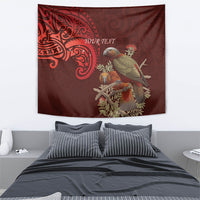 New Zealand Kaka Bird Personalised Tapestry Pohutukawa Matariki Maori Pattern