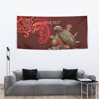 New Zealand Kaka Bird Personalised Tapestry Pohutukawa Matariki Maori Pattern