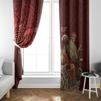 New Zealand Kaka Bird Personalised Window Curtain Pohutukawa Matariki Maori Pattern
