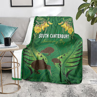 South Canterbury Anniversary Day Blanket Kiwi Kowhai Silver Fern Maori Pattern LT22 - Polynesian Pride