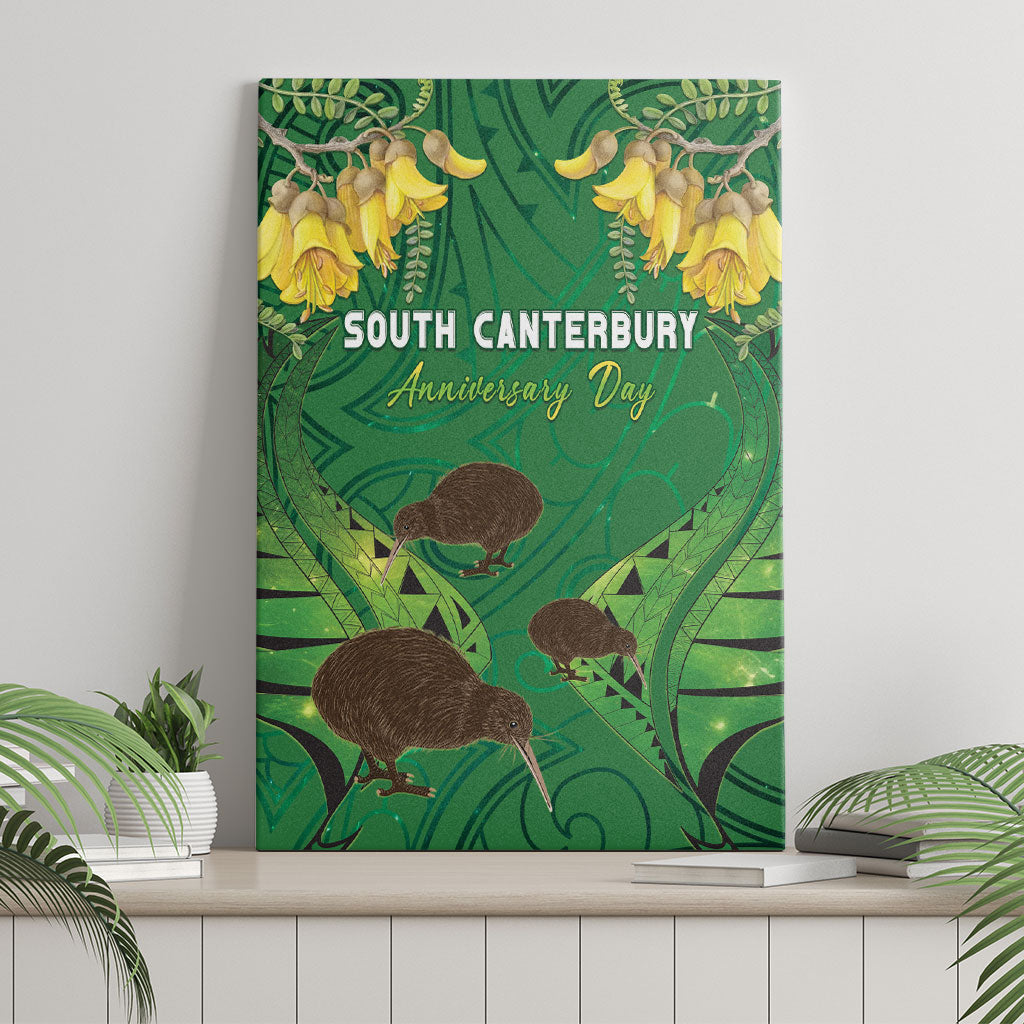 South Canterbury Anniversary Day Canvas Wall Art Kiwi Kowhai Silver Fern Maori Pattern LT22 - Polynesian Pride