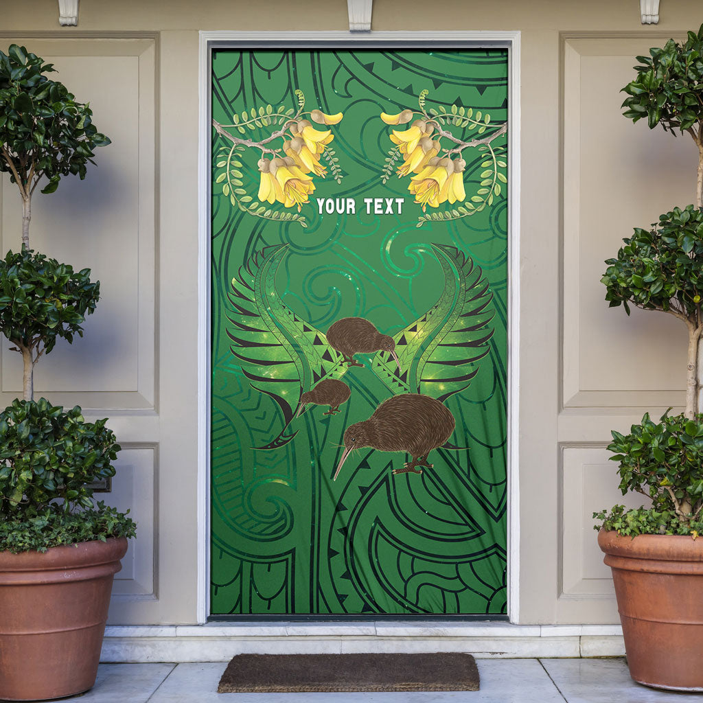 Personalised South Canterbury Anniversary Day Door Cover Kiwi Kowhai Silver Fern Maori Pattern