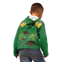 Personalised South Canterbury Anniversary Day Kid Hoodie Kiwi Kowhai Silver Fern Maori Pattern LT22 - Polynesian Pride