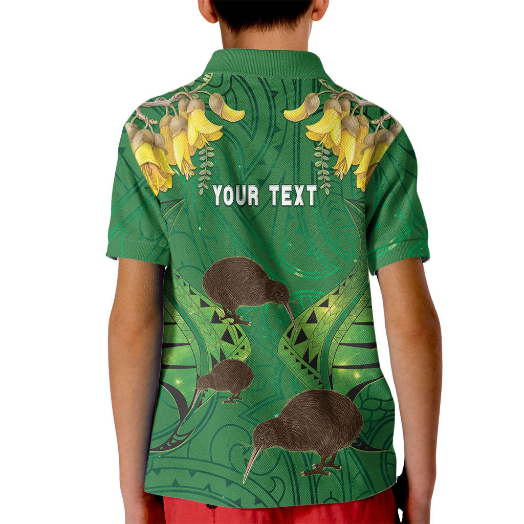 Personalised South Canterbury Anniversary Day Kid Polo Shirt Kiwi Kowhai Silver Fern Maori Pattern LT22 - Polynesian Pride