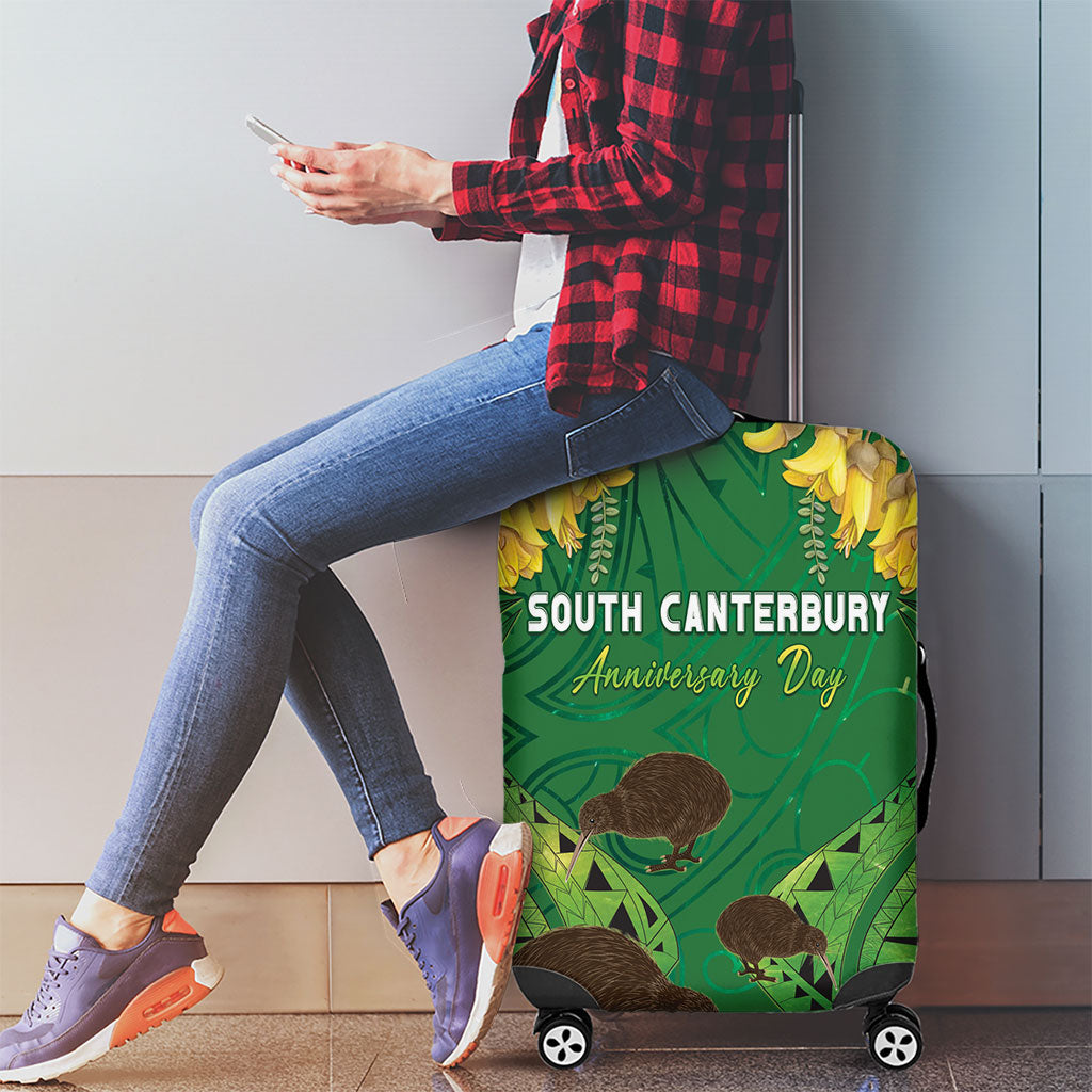 South Canterbury Anniversary Day Luggage Cover Kiwi Kowhai Silver Fern Maori Pattern LT22 - Polynesian Pride