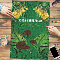 South Canterbury Anniversary Day Puzzle Kiwi Kowhai Silver Fern Maori Pattern LT22 Green - Polynesian Pride