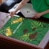 South Canterbury Anniversary Day Puzzle Kiwi Kowhai Silver Fern Maori Pattern LT22 - Polynesian Pride