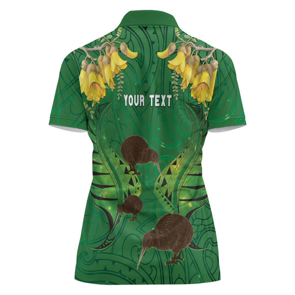 Personalised South Canterbury Anniversary Day Women Polo Shirt Kiwi Kowhai Silver Fern Maori Pattern LT22 - Polynesian Pride