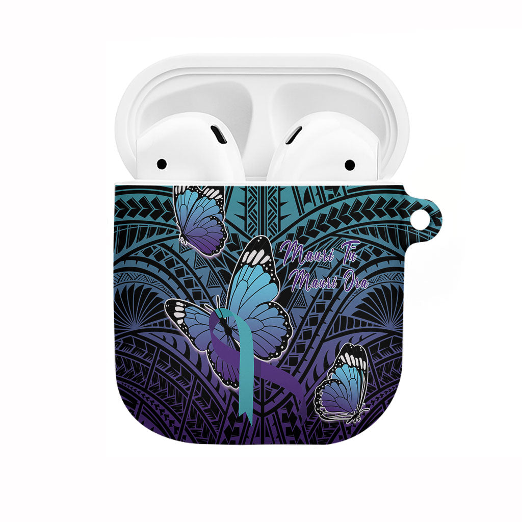 New Zealand Suicide Prevention Month AirPods Case Maori Mauri Tu Mauri Ora Polynesian Pattern