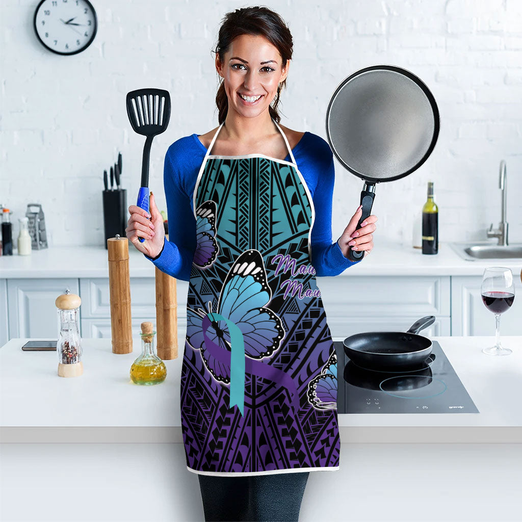 New Zealand Suicide Prevention Month Apron Maori Mauri Tu Mauri Ora Polynesian Pattern LT22 - Polynesian Pride