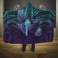 New Zealand Suicide Prevention Month Hooded Blanket Maori Mauri Tu Mauri Ora Polynesian Pattern LT22 - Polynesian Pride