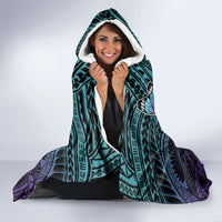New Zealand Suicide Prevention Month Hooded Blanket Maori Mauri Tu Mauri Ora Polynesian Pattern LT22 - Polynesian Pride