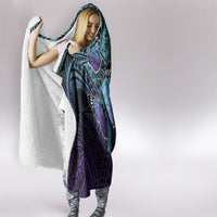 New Zealand Suicide Prevention Month Hooded Blanket Maori Mauri Tu Mauri Ora Polynesian Pattern LT22 - Polynesian Pride