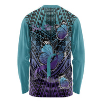 Personalised New Zealand Suicide Prevention Month Long Sleeve Shirt Maori Mauri Tu Mauri Ora Polynesian Pattern LT22 - Polynesian Pride