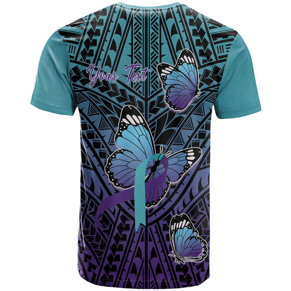 Personalised New Zealand Suicide Prevention Month T Shirt Maori Mauri Tu Mauri Ora Polynesian Pattern LT22 - Polynesian Pride