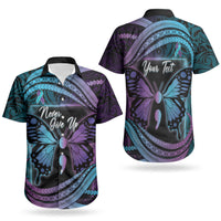 Personalised Polynesia Suicide Prevention Month Couples Matching Summer Maxi Dress and Hawaiian Shirt Semicolon Butterfly Never Give Up Polynesian Pattern LT22 - Polynesian Pride