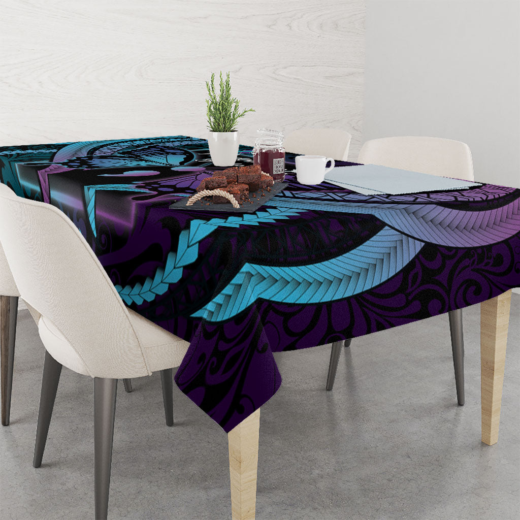 Polynesia Suicide Prevention Month Tablecloth Semicolon Butterfly Never Give Up Polynesian Pattern LT22 - Polynesian Pride