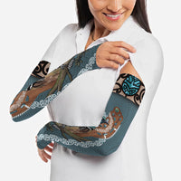 New Zealand Tui Bird Maripi Arm Sleeves Maori Weapon Kowhaiwhai Pattern