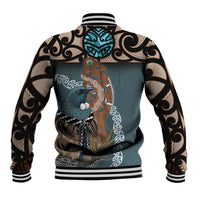 New Zealand Tui Bird Maripi Baseball Jacket Maori Weapon Kowhaiwhai Pattern